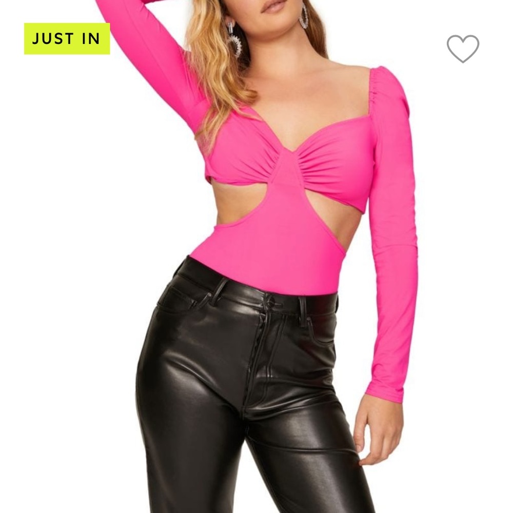Louna HOT pink cutout crop top